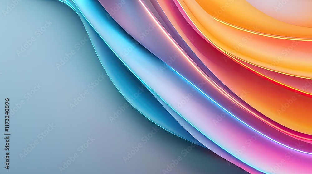 Poster waves abstract background concept. vibrant abstract waves in soothing colors creating a modern digit