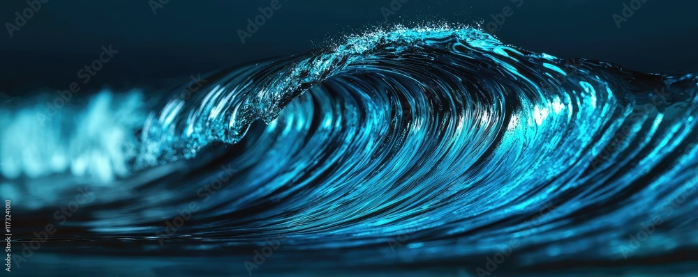 Poster waves abstract background concept. a stunning close-up of a wave, showcasing the dynamic movement an
