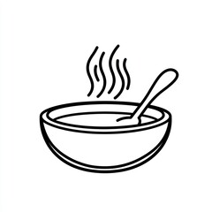 A Bowl of Hot Soup with a Spoon Inside