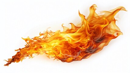 Fiery Abstract: Isolated Flame on White Background - Stock Photo