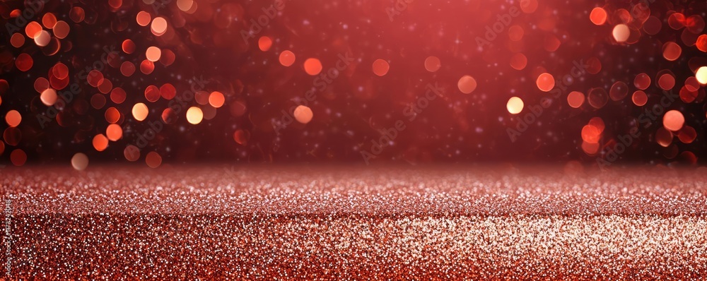 Poster splash abstract background concept. a stunning red background with shimmering bokeh lights for desig