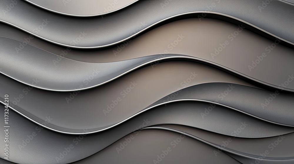 Poster metallic abstract background idea. abstract wavy patterns in gray tones create a modern, minimalist 