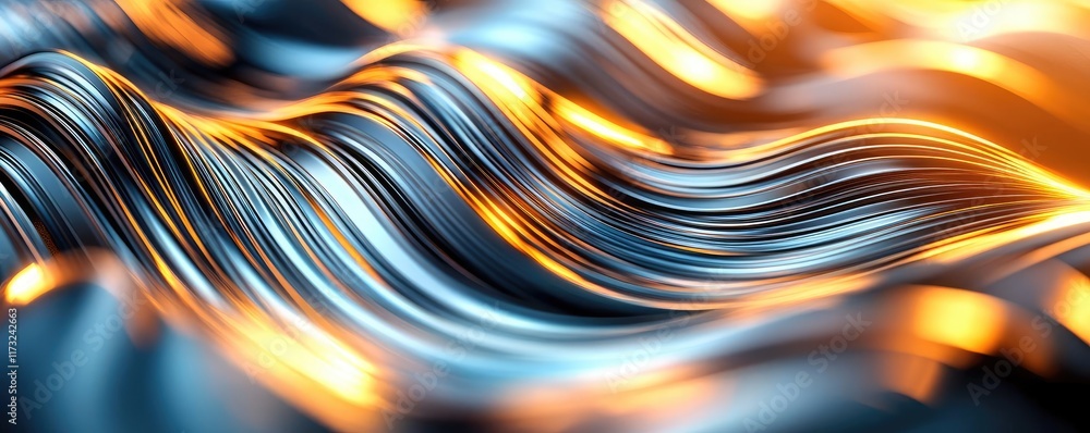 Poster metallic abstract background idea. abstract wave patterns with vibrant colors, showcasing a blend of