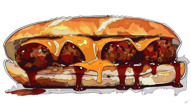 Meatball Sandwich clip art preview