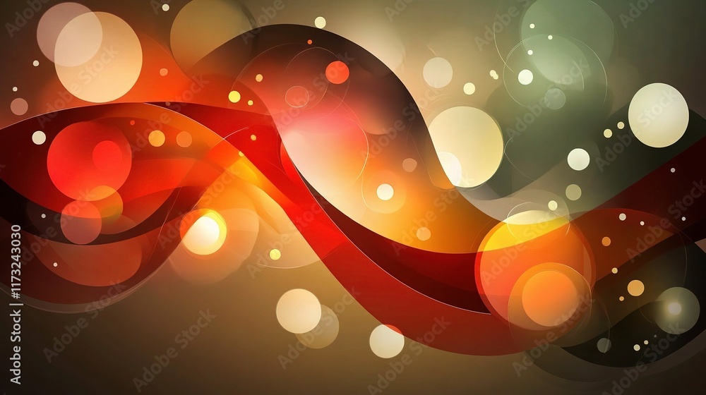 Poster abstract business background with colorful waves and bokeh effects