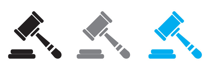 Gavel icon vector isolated on white background. Hammer icon vector. Judge Gavel Auction Icon Vector. Bid