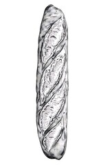baguette loaf outline with crispy crust