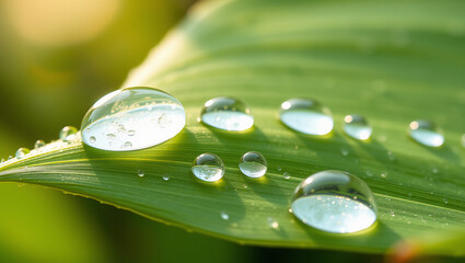 leaves with charming dew drops