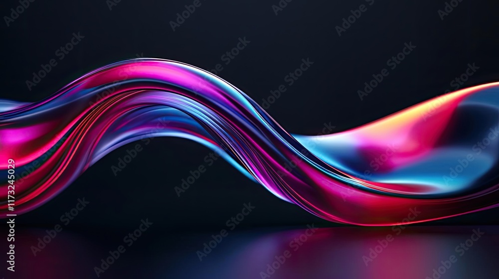 Poster waves abstract background concept. a vibrant wave of colorful light creates a mesmerizing visual eff