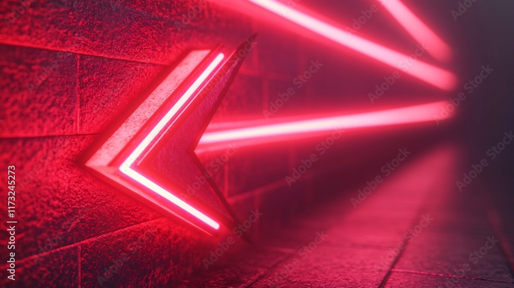 Poster bold 3d arrow with dynamic futuristic glowing design