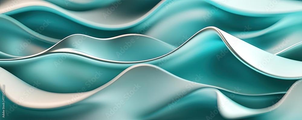 Poster waves abstract background concept. abstract waves with a soothing teal color and elegant curves crea