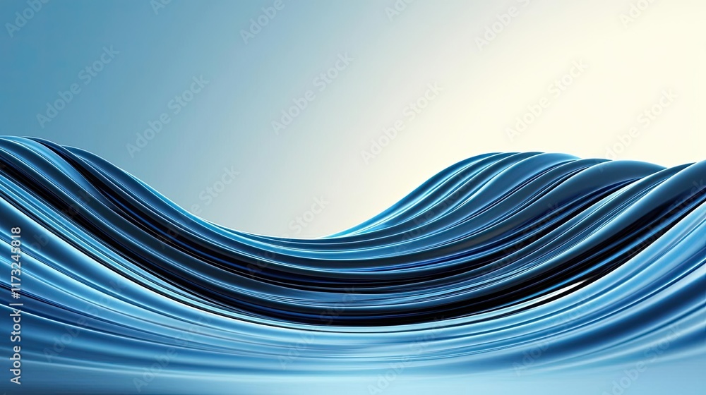 Poster waves abstract background concept. flowing blue waves create a calming abstract background for artis