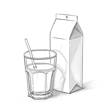 recommend clip art: milk carton outline with glass beside it