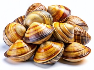Fresh Clams Isolated on White Background - High-Resolution Stock Photo