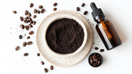 Coffee Grounds and Essential Oil: Aromatic Beauty