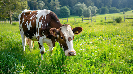 Naklejka premium young calf on the lawn