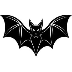 Cute Silhouette of a Bat line art vector cartoon illustration