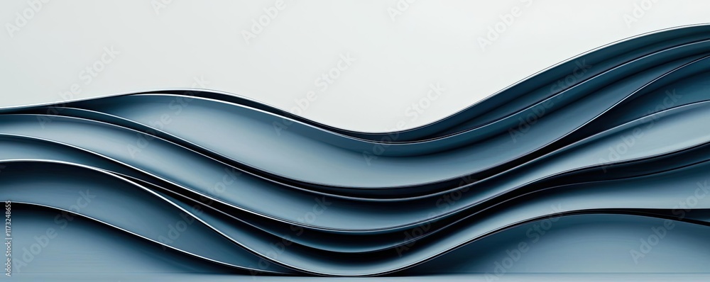 Poster metallic abstract background idea. abstract design featuring smooth, flowing paper curves in a seren