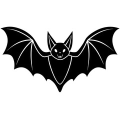 Cute Silhouette of a Bat line art vector cartoon illustration