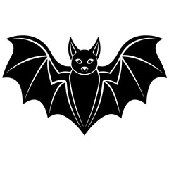 Cute Silhouette of a Bat line art vector cartoon illustration