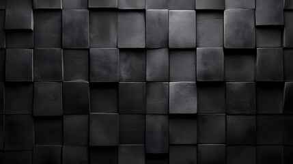 Dark Grey Square Block Pattern Wall Texture