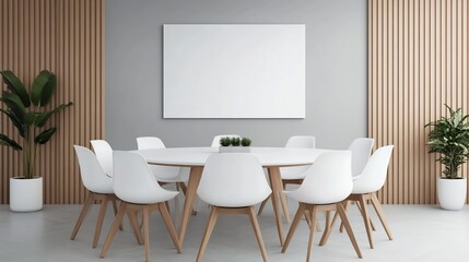 Minimalist Contemporary Business Meeting Room with Soft Ambient Lighting