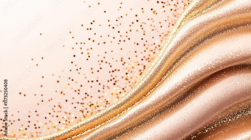 Poster splash abstract background concept. a shimmering abstract background with golden glitter and smooth 