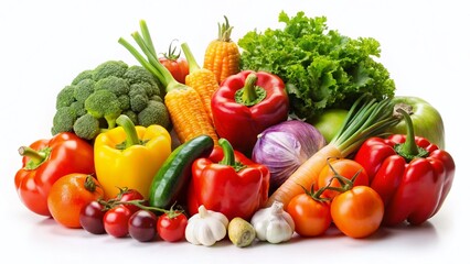 Fresh Vegetables Isolated: Crisp Colorful Produce on White Background