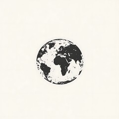 Obraz premium A distressed, dark globe on a light background.