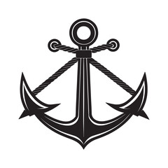 Anchors silhouette, black and white silhouette, vector and illustration