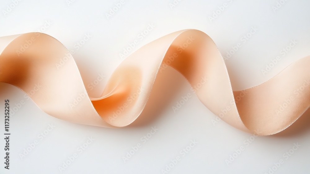 Poster soft and flowing ribbon-like abstract design with reflective textures