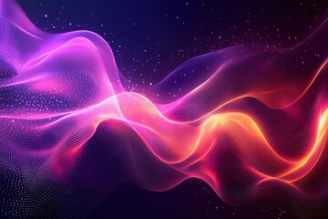 Fototapeta premium Dynamic digital waves of data streaming abstract background visual art futuristic environment vibrant colors conceptual design
