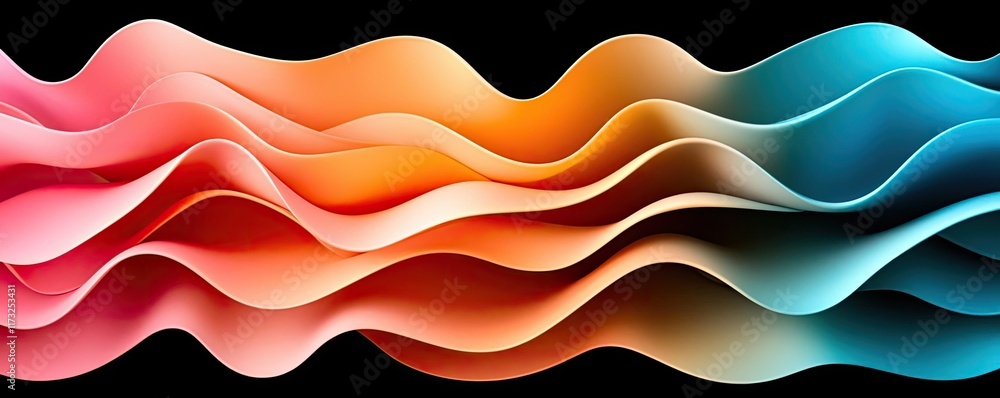 Poster soft abstract background idea. vibrant abstract waves in orange, pink, and blue create a dynamic vis