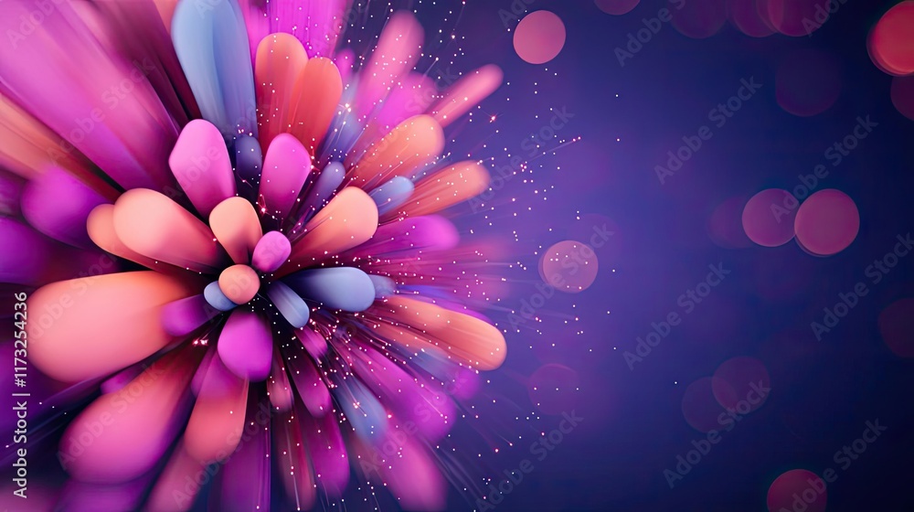Poster splash abstract background concept. vibrant abstract shapes explode in a colorful display, perfect f