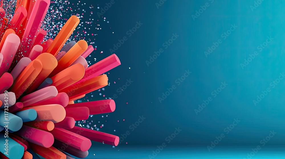 Poster splash abstract background concept. colorful abstract shapes creating a vibrant explosion effect on 