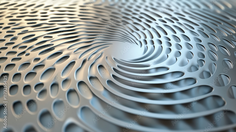 Aufkleber innovative abstract spiral design showcasing intricate metallic textures, creating a stunning visual
