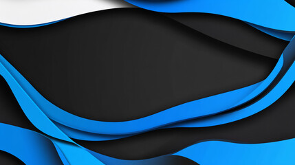 Captivating Flowing Lines and Curved Blue and Black Shapes in a Sleek and Futuristic Abstract Design  