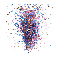 Naklejka premium Colorful Confetti Burst on Transparent Background