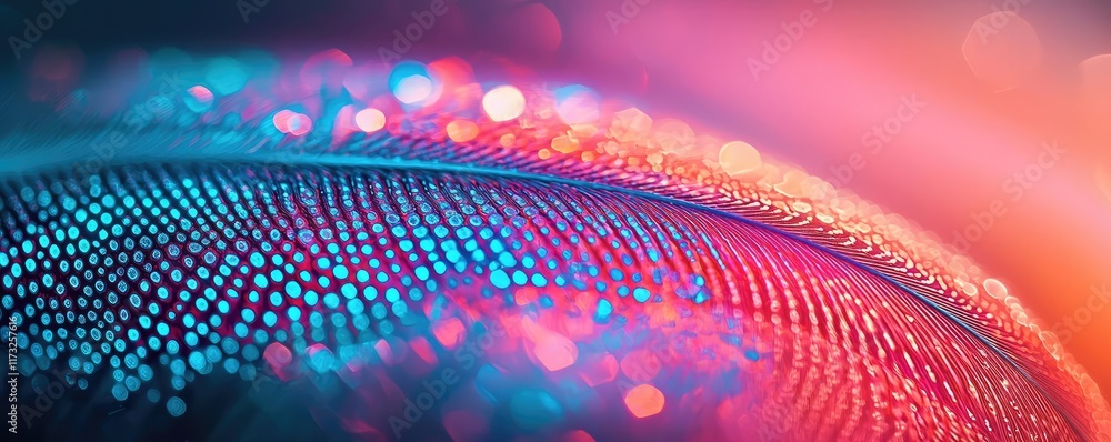 Poster feather abstract background idea. colorful close-up of a basketball surface with vibrant light refle