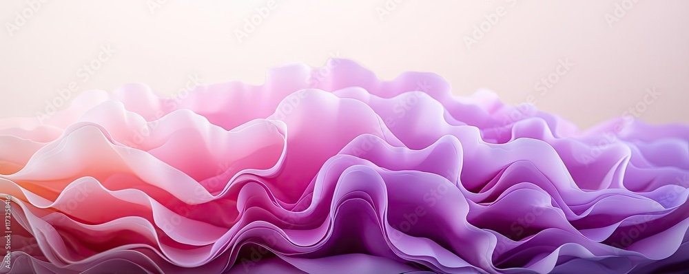 Poster soft abstract background idea. a close-up view of soft, ruffled fabric in gradient shades of pink an
