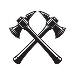 hammer silhouette, black and white silhouette, vector and illustration