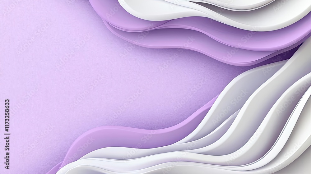 Aufkleber soft abstract background idea. abstract wave patterns in soft purple and white tones for creative de