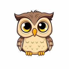 Obraz premium Adorable Cartoon Owl 