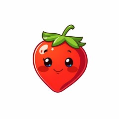 Obraz premium Cute Kawaii Strawberry Cartoon Character 