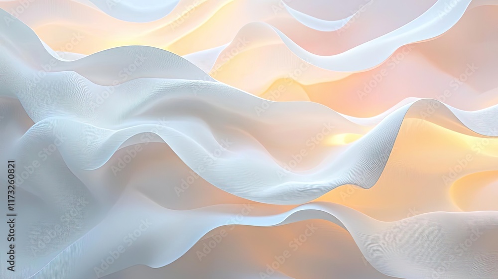 Poster soft abstract background idea. soft, flowing fabric waves with a gentle interplay of light and textu