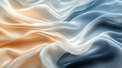 Obraz premium Soft ombre silk fabric waves, elegant textile texture background.