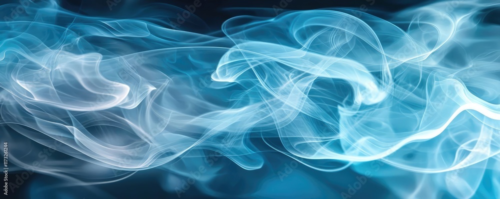 Aufkleber smoke abstract background concept. abstract blue smoke waves creating a mystical and calming atmosph