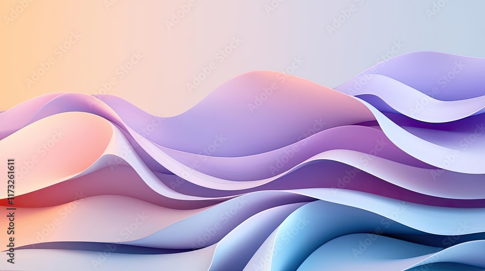 Poster smoke abstract background concept. a serene abstract wave pattern with soft pastel colors in a flowi