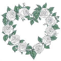 White Roses Heart Shaped Floral Wreath Design