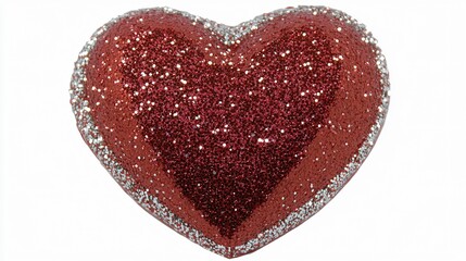 Fototapeta premium Red Glitter Heart Decoration Valentines Day Romantic Love Shaped